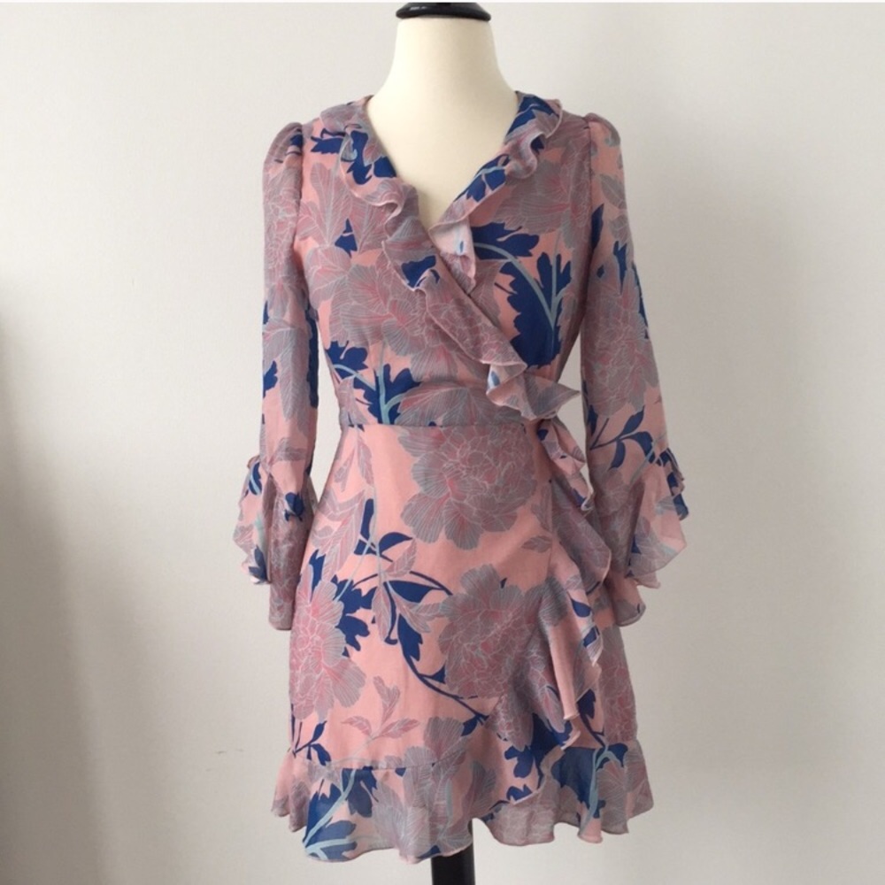 Red Carter Pink Wrap Dress Size XS